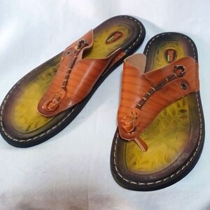 FASHION PARIS MENS SANDLES SIZE 12 SPORT LEATHER UPPERS